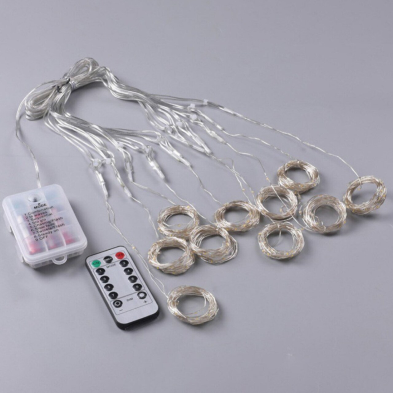 Christmas Special 96 LED Battery Operated 6 Strand Curtain Light